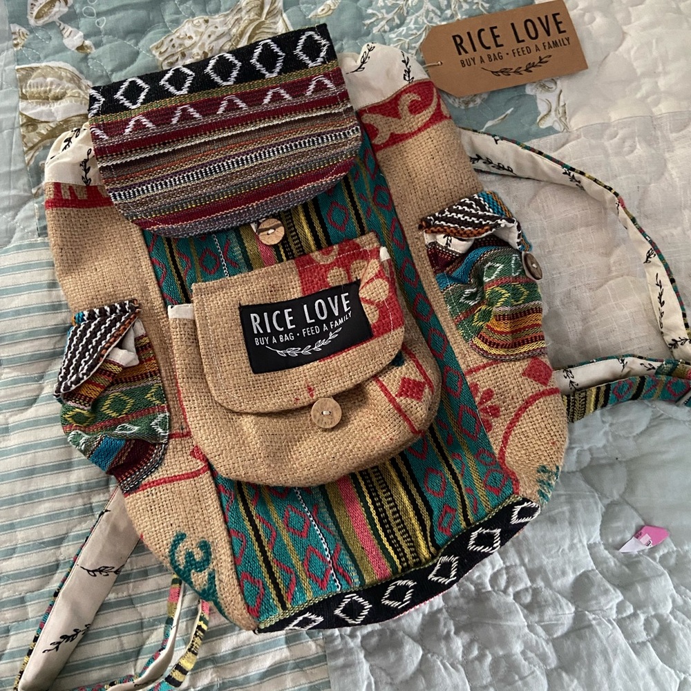 Recycled Mini Backpack by Rice Love